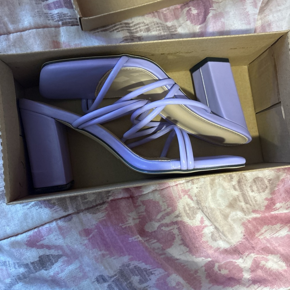Elegant Lavender Strappy Heels